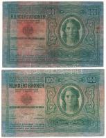 1912. 100K felülbélyegzés nélkül (2xklf színváltozat) T:F, kis szakadás
Adamo K28