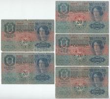 1913. 20K (5x) felülbélyegzés nélkül T:F,VG Adamo K17