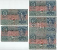 1913. 20K (5x) felülbélyegzés nélkül T:F,VG Adamo K17