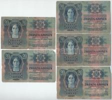1913. 20K (5x) felülbélyegzés nélkül T:F,VG
Adamo K17