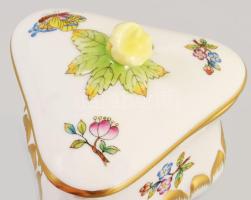 Herendi Viktória mintás fedeles edény bimbó fogóval. Jelzett, kézzel festett, hibátlan, d: 7 cm, m: ...