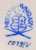 Herendi Viktória mintás fedeles edény bimbó fogóval. Jelzett, kézzel festett, hibátlan, d: 7 cm, m: ...