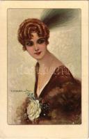 Lady art postcard s: T. Corbella (EK)