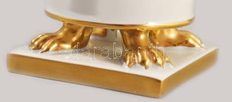 Herendi Viktória mintás körmös váza. Jelzett, kézzel festett, hibátlan, d: 10,5 cm, m: 10 cm