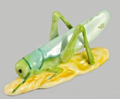 Herendi szöcske. Jelzett, kézzel festett, hibátlan, 8x4,5 cm