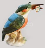 Herendi halat fogó madár. Jelzett, kézzel festett, hibátlan, m: 12,5 cm