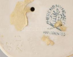 Herendi halat fogó madár. Jelzett, kézzel festett, hibátlan, m: 12,5 cm