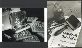 cca 1930 Magyar reklámfotók, jelzés nélkül, 2 db modern nagyítás, 15x21 cm és 21x15 cm