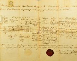 1858 Mágocs anyakönyvi kivonat 15kr CM illetékbélyeggel és viaszpecséttel Seidler - Rimanóczy család