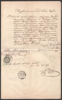 1857 Meghatalmazó levél úrbéri ügyben Bódvalenke, 15kr CM illetékbélyeggel és pecséttel