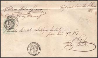1857 Meghatalmazó levél úrbéri ügyben Bódvalenke, 15kr CM illetékbélyeggel és pecséttel
