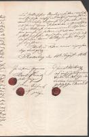 1856 Rozsahegy Felvidék (Rozumberok, SK) meghatalmazás 15kr CM illetékbélyeggel és a három aláíró gy...