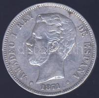 Spanyolország 1871. 5P Ag I.Amadeo T:3 ph.