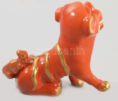 Herendi Foo kutya kapuőrző oroszlán figura. Jelzett, kézzel festett, hibátlan, m: 14,5 cm /// Herend...