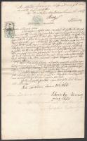1866 Kistokaji földrészlet adásvételi szerződése 50kr illetékbélyeggel