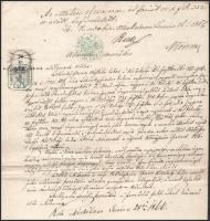 1866 Kistokaji földrészlet adásvételi szerződése 50kr illetékbélyeggel