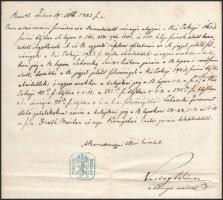 1866 Kistokaji földrészlet adásvételi szerződése 50kr illetékbélyeggel