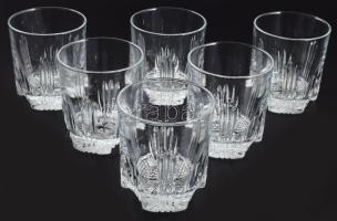 Kristályüveg whiskey pohár szett, 6 darab, hibátlan, m: 9 cm