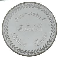 2017. "80. születésnapra" gravírozott, névre szóló, jelzett Ag emlékérem kapszulában, dísztokban, tanúsítvánnyal (31,05g/0.999/42,5mm) T:PP