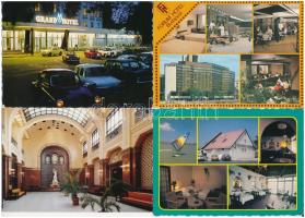24 db MODERN megíratlan magyar éttermek, szállodák, színházak stb. képeslap / 24 modern unused Hungarian restaurants, hotels, theatres postcards