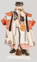 Herendi Pipázó betyár figura. Kézzel festett porcelán, jelzett, hibátlan, m: 33,5 cm /// Herend 'Smoking Betyár' figure. Hand-painted porcelain, marked, flawless, h: 33.5 cm