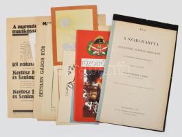 Vegyes papírrégiség tétel, közte Goldzieher Vilmos: A szaruhártya szalagszerű elhomályosodásáról (1879); id. Fliegl Kálmán gyászjelentése (1905); régebbi és modern nyomtatványok; összesen 10 db