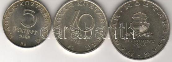 1948 "Táncsics" sor 5,10,20Ft ezüst T:2