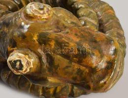 Gorka Lívia (1925-2011): Kígyó. Kézzel formált mázas kerámia figura, jelzett, d: 17 cm, m: 10 cm ///...