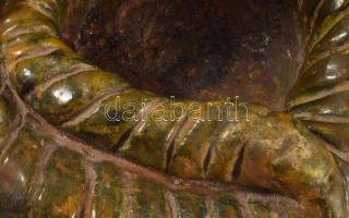 Gorka Lívia (1925-2011): Kígyó. Kézzel formált mázas kerámia figura, jelzett, d: 17 cm, m: 10 cm ///...