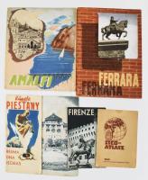 1940 Zsebatlasz, kiadja a M. Kir. Honvéd Térképészeti Intézet, 32 p. + 4 db külföldi idegenforgalmi prospektus, kiadvány: Kúpele Piešťany (Pöstyén fürdő), Firenze, Ferrara, Amalfi. Vegyes állapotban.