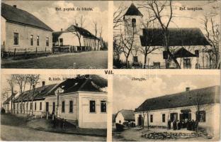 1929 Vál, Vaál (Fejér), református paplak és iskola, templom, római katolikus iskola, Hangya üzlete és saját kiadása (b)