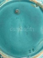 cca 1885 Zsolnay sárkánykorsó. Korongozott és kézzel formált, plasztikus elemekkel díszített porcelá...