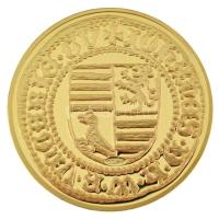 DN "A legértékesebb magyar érmék - Hunyadi János aranyforintjának replikája" aranyozott Cu...