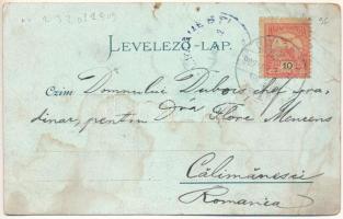 1902 Brassó, Kronstadt, Brasov; Városháza, Honterus szobor, Fekete és fehér bástya / Rathaus, Honter...