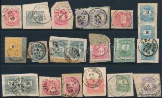 18 db krajcáros bélyeg / pár, szép / olvasható bélyegzésekkel