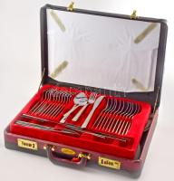 Wiss Mayer Solingen sokdarabos evőeszköz készlet, 2 tálcán, certifikátokkal, díszkofferben.