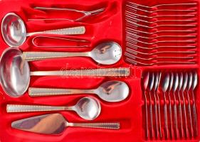 Wiss Mayer Solingen sokdarabos evőeszköz készlet, 2 tálcán, certifikátokkal, díszkofferben