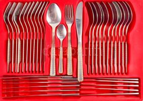 Wiss Mayer Solingen sokdarabos evőeszköz készlet, 2 tálcán, certifikátokkal, díszkofferben