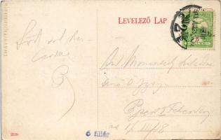 1913 Arad, Pályaudvar, vasútállomás, emeletes autóbusz / railway station, double-decker bus (EK)