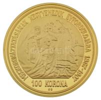 DN "A legértékesebb magyar érmék - Ferenc József 100 Koronásának replikája" aranyozott Cu ...