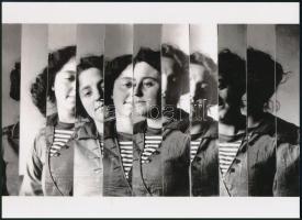 cca 1930 Portré, fotómontázs, egy ismeretlen család albumából kiemelve, 1 db modern nagyítás, jelzés nélkül, 15x21 cm