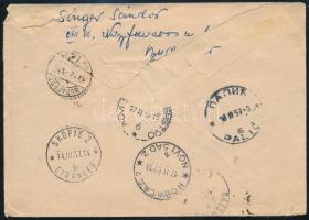 1957 Ajánlott expressz levél Palicsfürdő munkatáborba, továbbküldve Macedóniába majd visszaküldve! É...