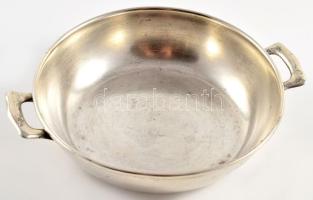 Ezüst (Ag) tál, jelzett, mesterjegyes, d: 13 cm, nettó 130g