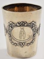 Ezüst (Ag) keresztelőpohár, jelzett, mesterjegyes, m: 6,5 cm, nettó 34g
