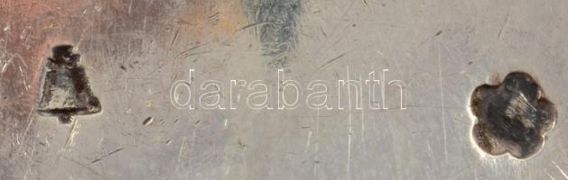 Ezüst (Ag) kanál, monogramos, jelzett, h: 22,5 cm, nettó 68 g