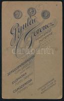 cca 1910 Fiatalember portréja, vizitkártya Gyulai Ferenc erdélyi fényképész (Sepsiszentgyörgy-Előpat...