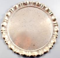 Ezüst (Ag) tálca, jelzett, mesterjegyes, d: 36 cm, nettó 660g