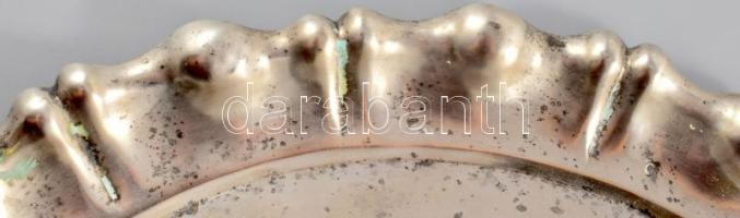 Ezüst (Ag) tálca, jelzett, mesterjegyes, d: 36 cm, nettó 660g