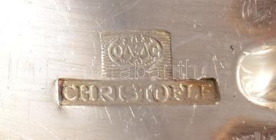 Christofle Boréal 12 személyes evőeszköz készlet, jelzett díszdobozban. Ezüstözött alpakka, jelzett,...