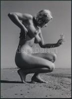 cca 1951 André de Dienes (korábban Ikafalvi-Dienes Andor György) (1913-1985) magyar - amerikai fotóriporter és fotóművész felvétele (napolaj), 1 db modern nagyítás, jelzés nélkül Balogh Ferenc (1923-1993) békéscsabai fotóművész "Az aktfényképezés története" című előadásának anyagából, 21x15 cm